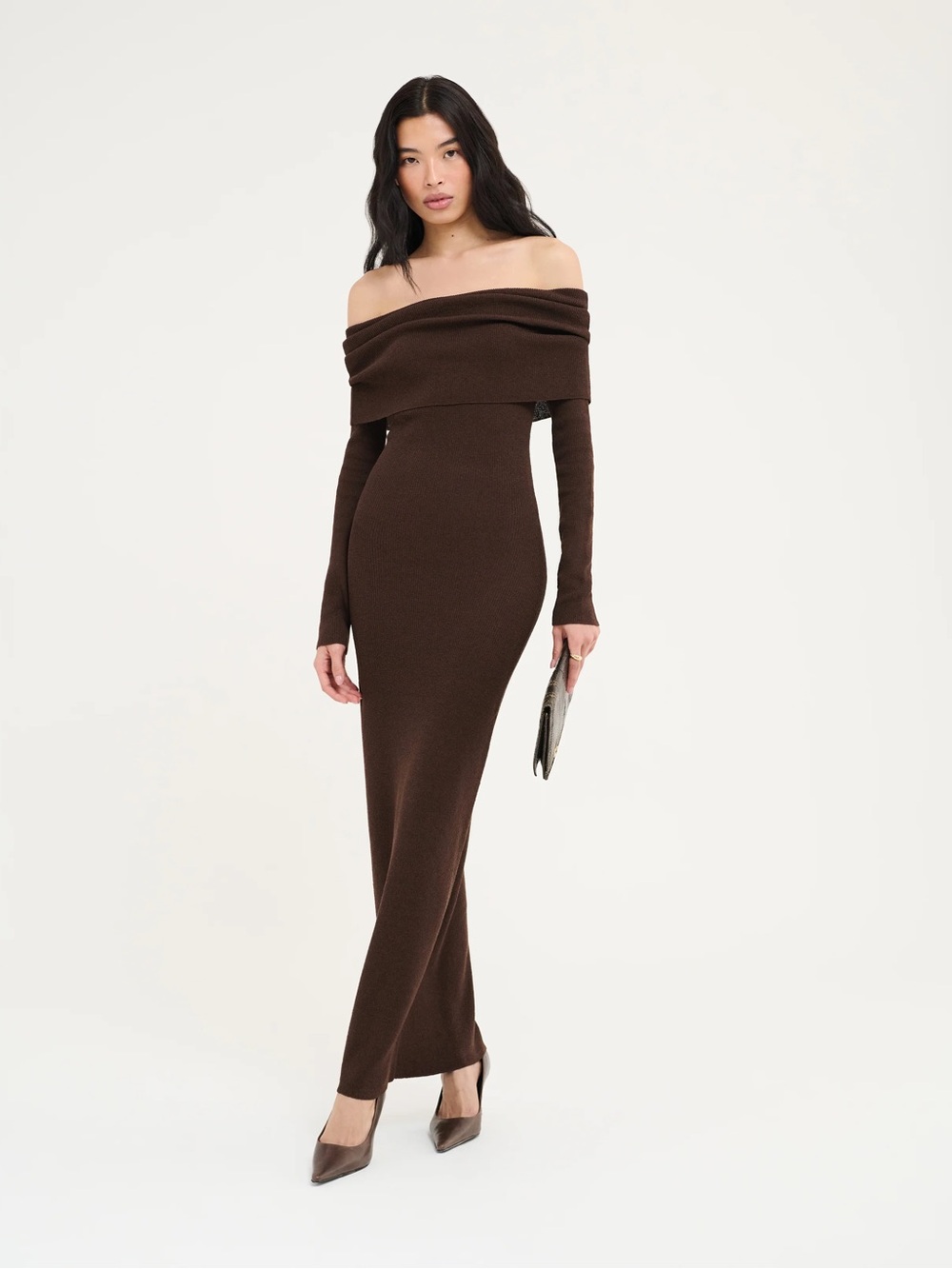 Rumored Winona Maxi Dress, Espresso, NWT